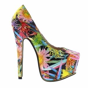 Liliana Maniac Floral Platform Stiletto Pumps